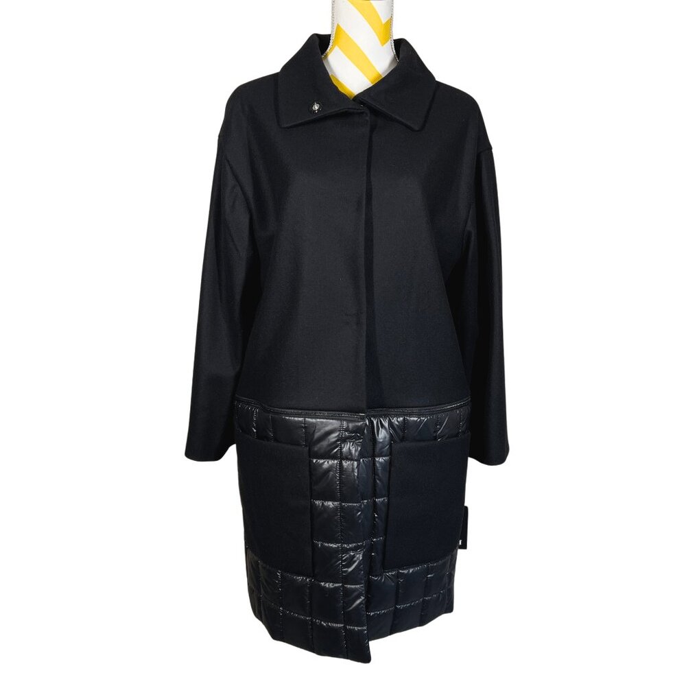 NWT Carlisle Wool Blend Removable Puffer Bottom 2-In-1 Coat • Size 6 • Black